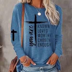 HOLIDAY CLEARANCE ‘You Are Known, Loved, Worthy, Chosen, Enough’ Long Sleeve Tee